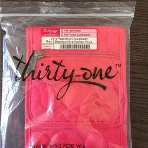 Thirty-One Coral Quilted Mini Crossbody